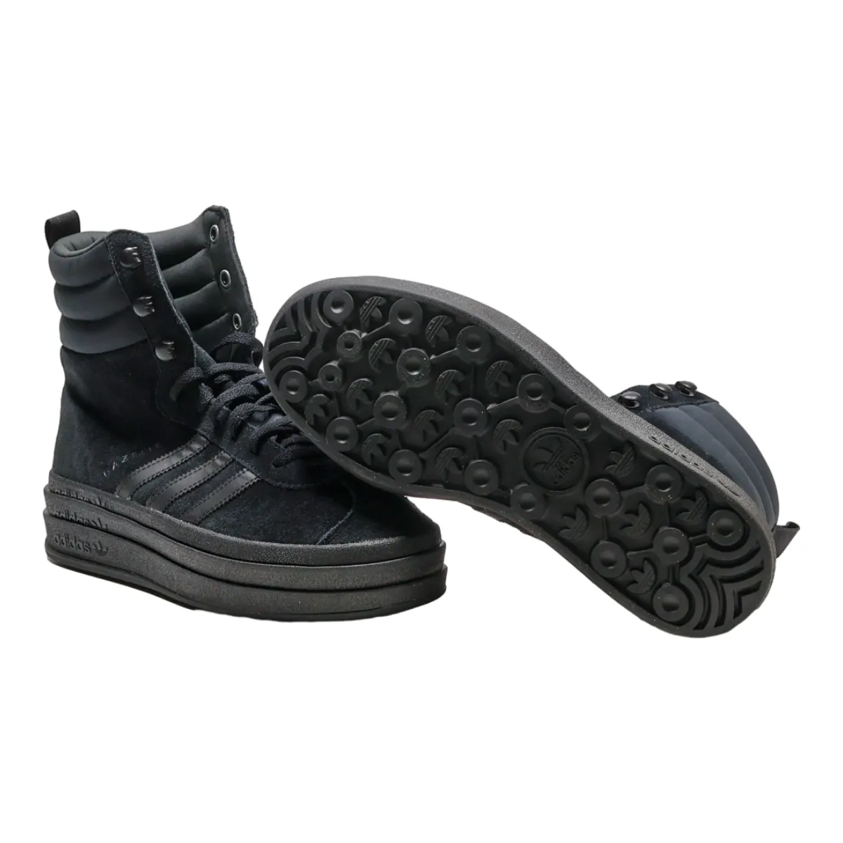 ADIDAS Gazelle 2023 Platform Trainers Black Suede Womens UK 6