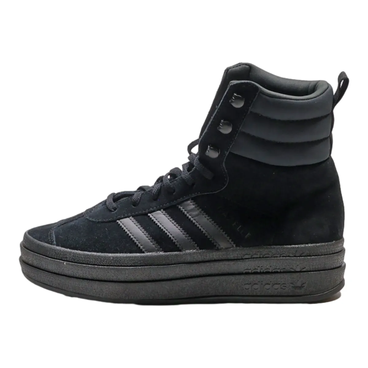 ADIDAS Gazelle 2023 Platform Trainers Black Suede Womens UK 6