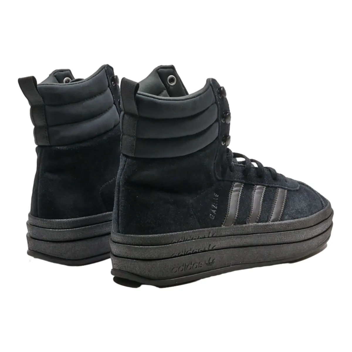 ADIDAS Gazelle 2023 Platform Trainers Black Suede Womens UK 6
