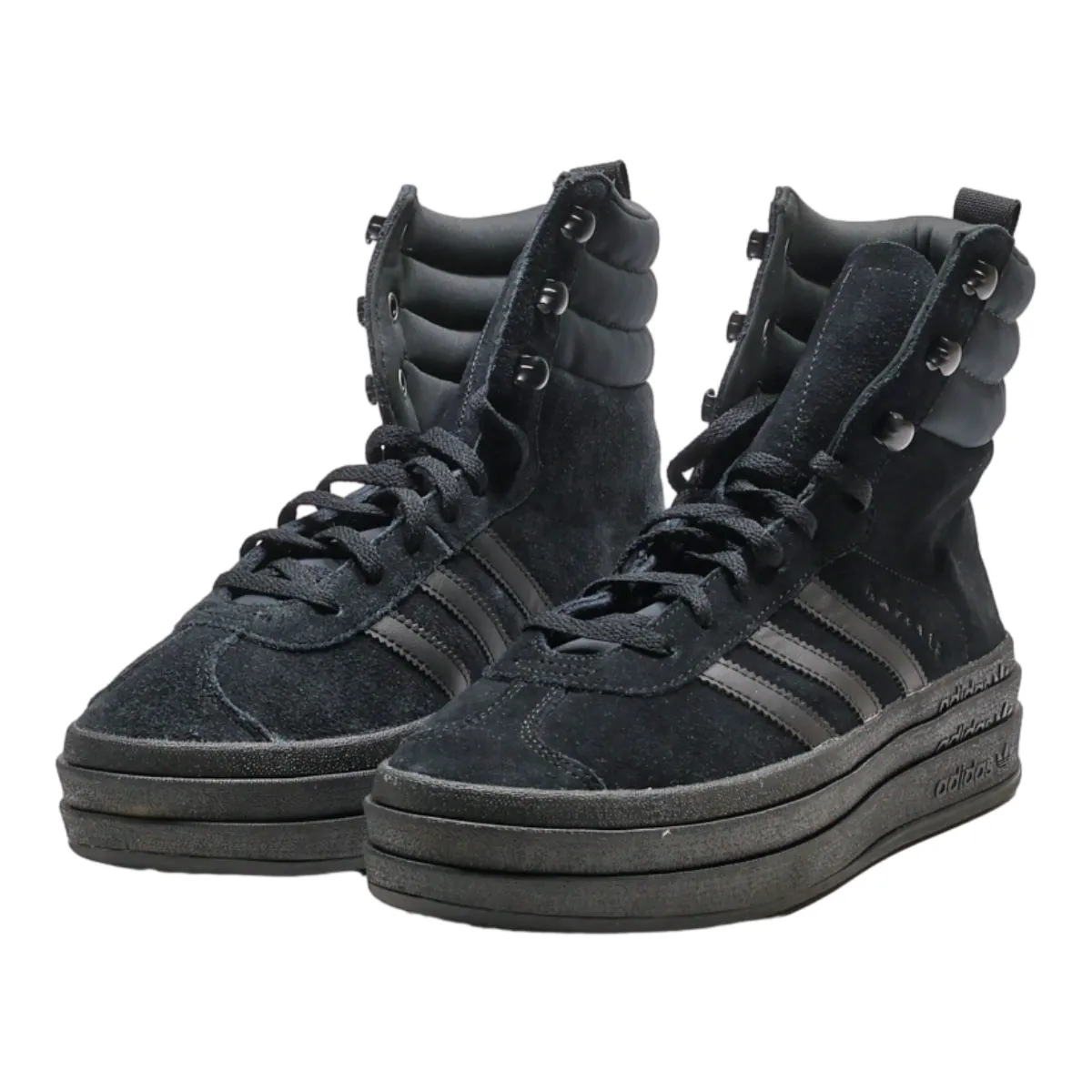 ADIDAS Gazelle 2023 Platform Trainers Black Suede Womens UK 6
