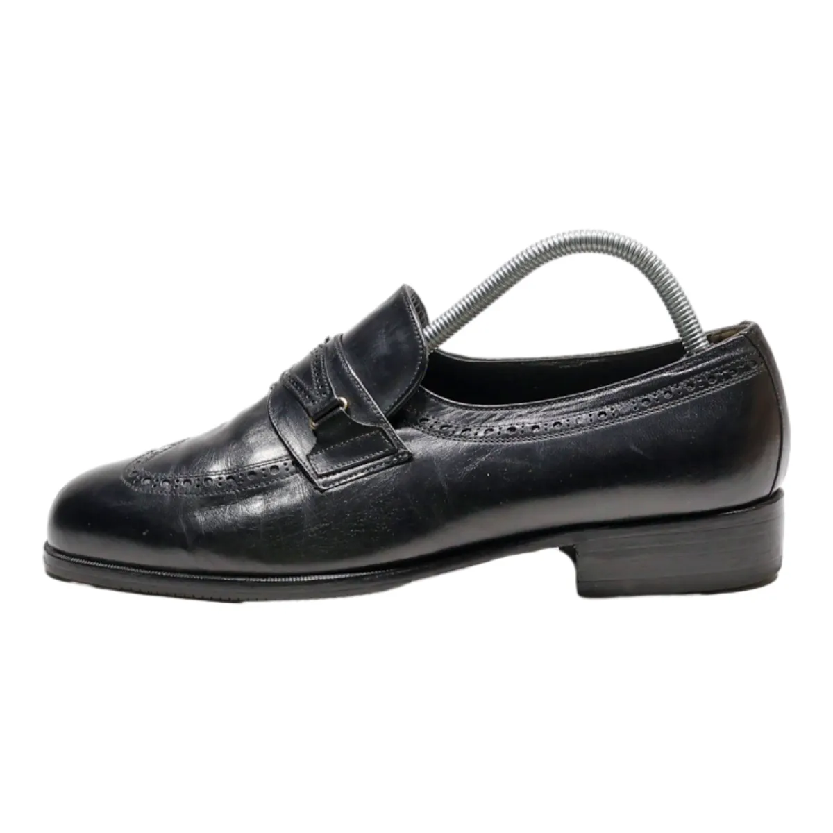 BALLY Brogue Loafer Shoes Black Leather Womens UK 6