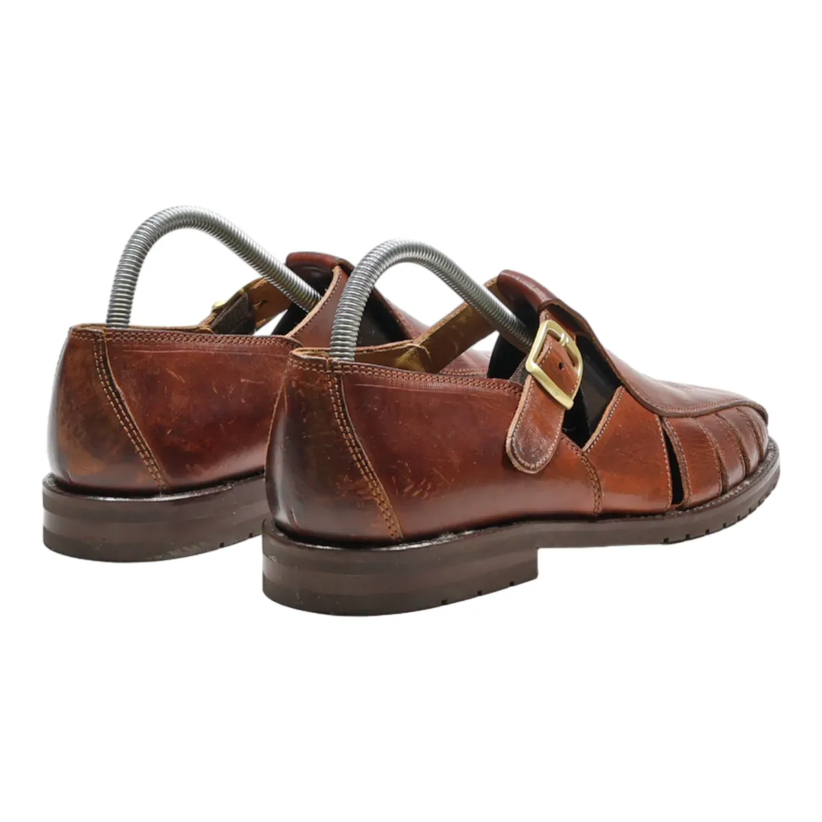 BALLY Fisherman Sandals Brown Leather Mens UK 7.5