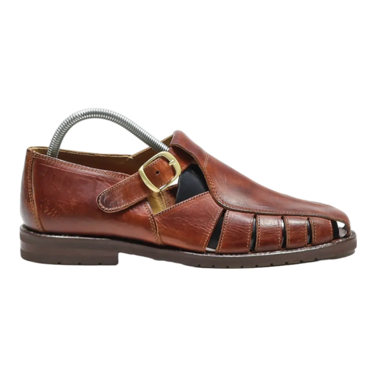 BALLY Fisherman Sandals Brown Leather Mens UK 7.5
