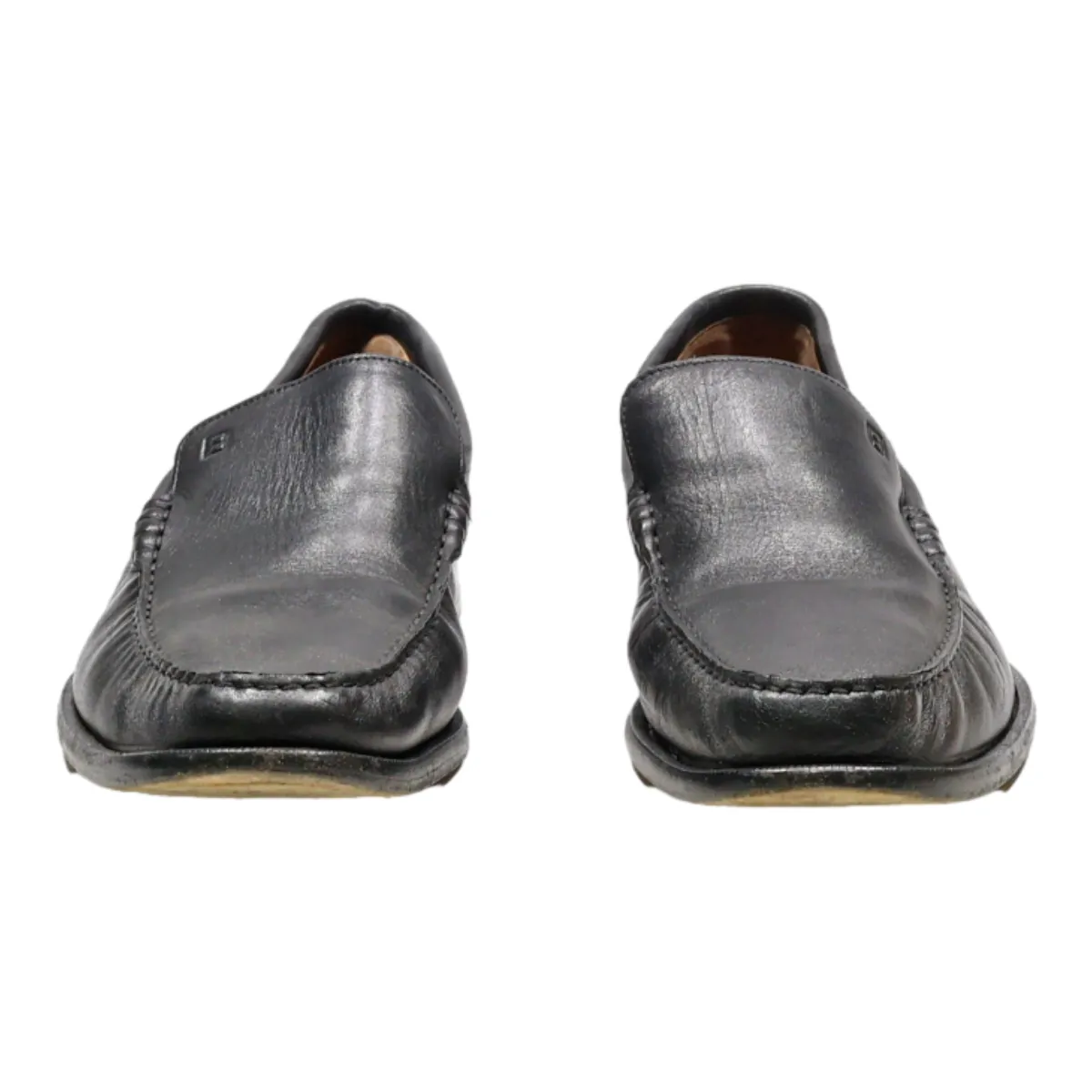 BALLY Loafer Shoes Black Leather Mens UK 7.5