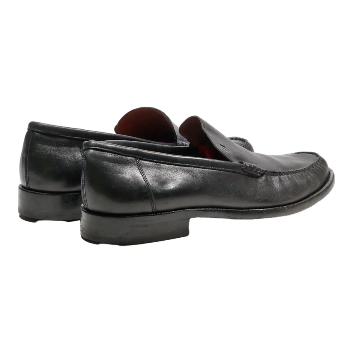 BALLY Loafer Shoes Black Leather Mens UK 7.5