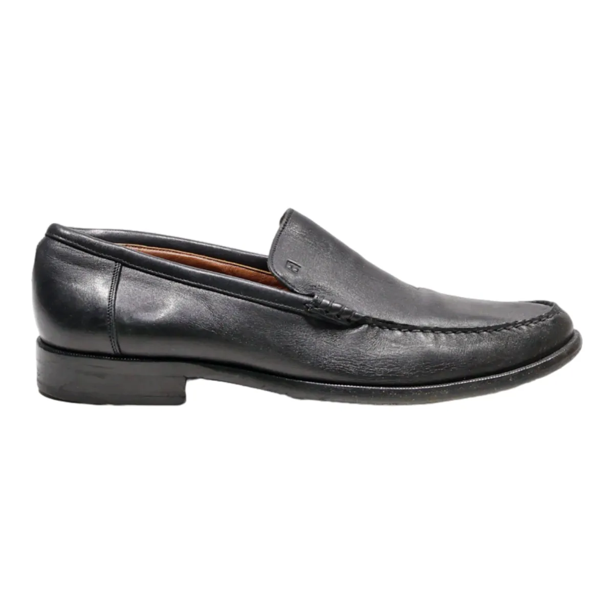 BALLY Loafer Shoes Black Leather Mens UK 7.5