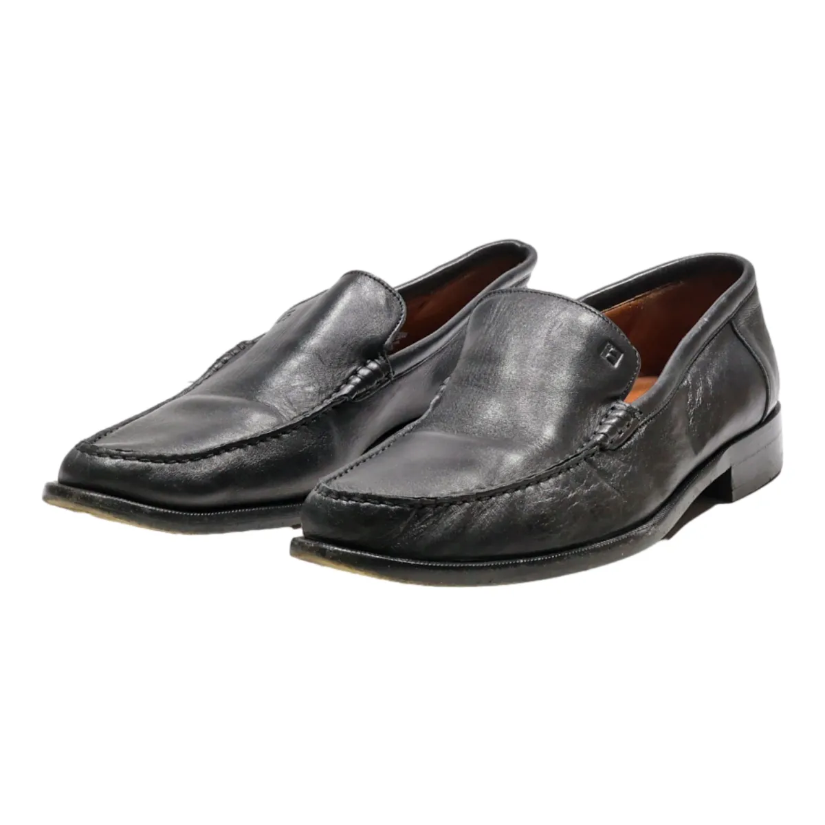 BALLY Loafer Shoes Black Leather Mens UK 7.5
