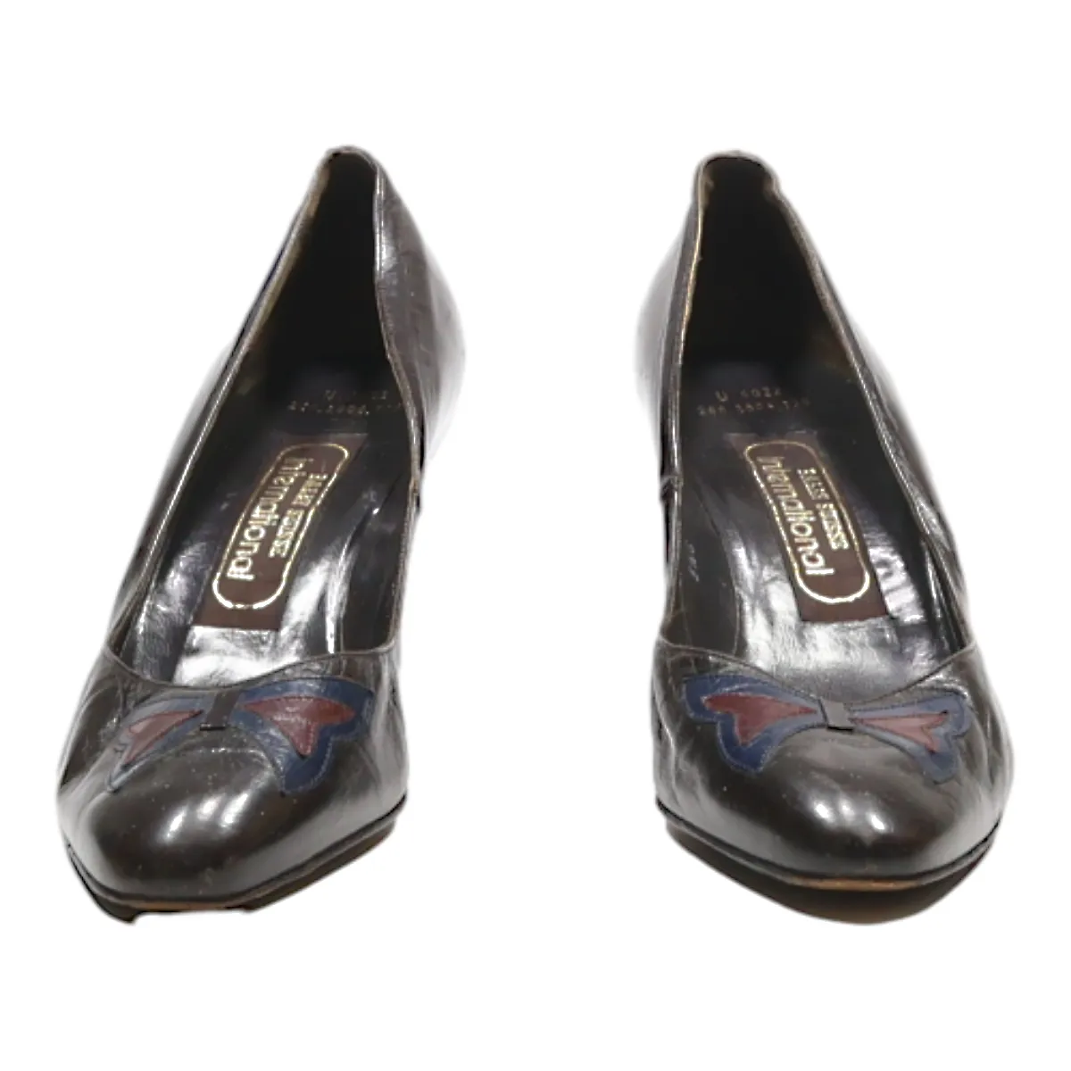 BALLY SUISSE INTERNATIONAL Pump Heels Black Leather Womens UK 3.5