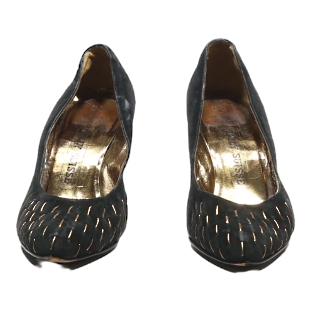 BALLY SUISSE Pump Heels Black Suede Womens UK 2.5