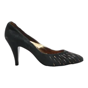 BALLY SUISSE Pump Heels Black Suede Womens UK 2.5