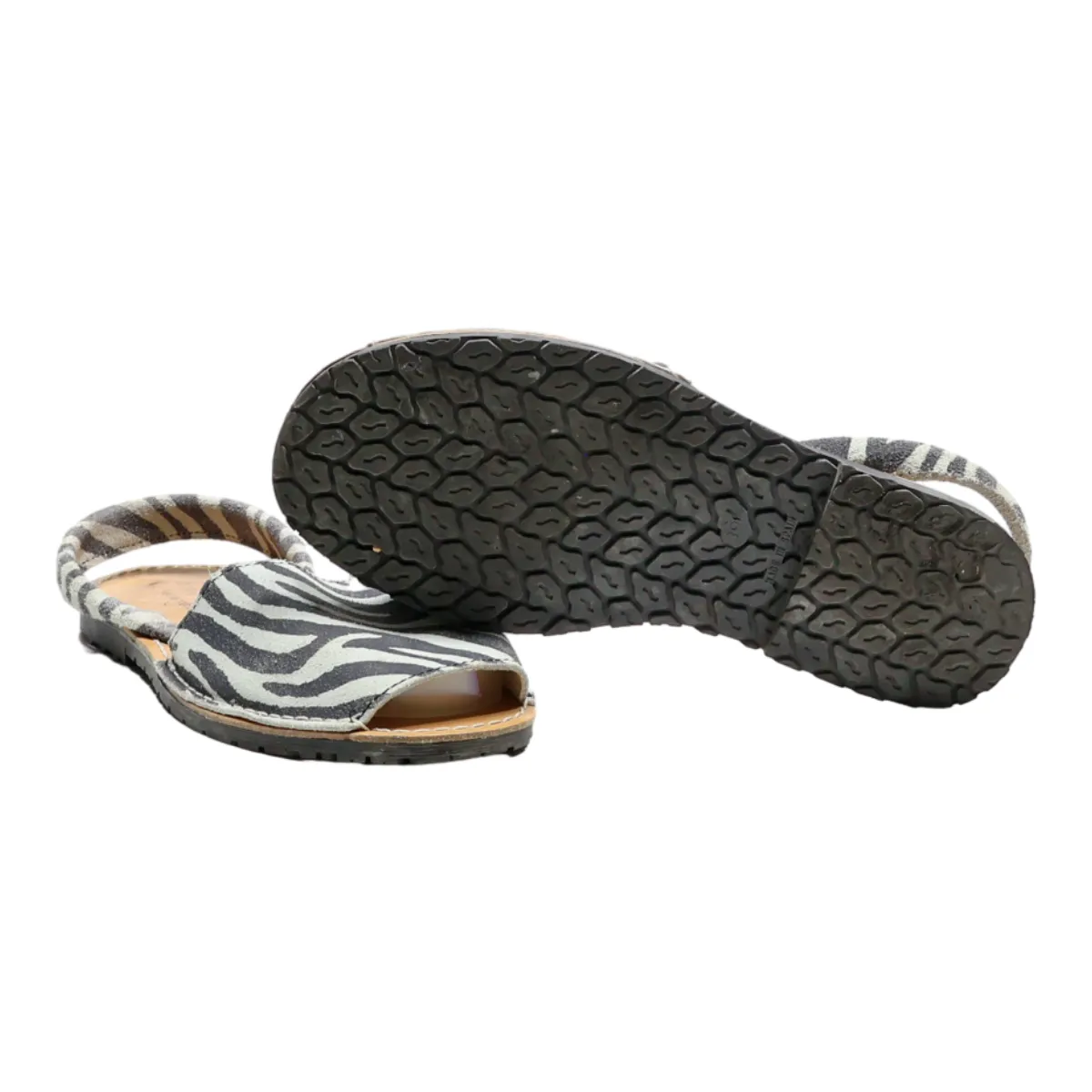 BOMER MENORPUINA D'ESTIU Strappy Sandals Grey Leather Womens UK 6