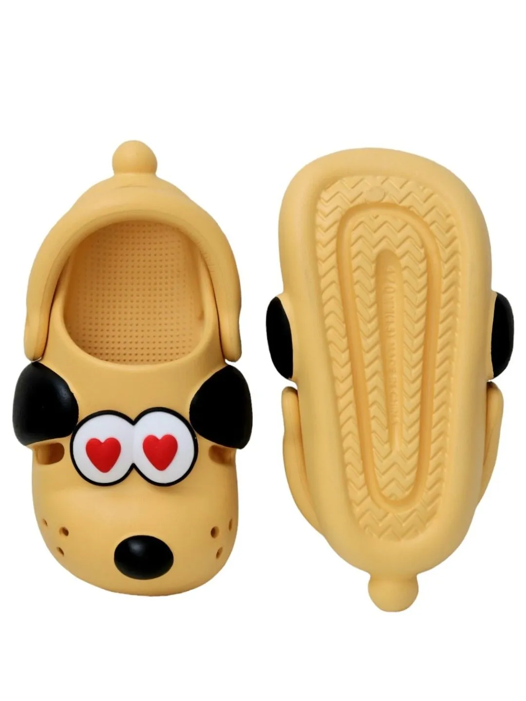 Bright Yellow Adorable Puppy Love Clogs for Girls