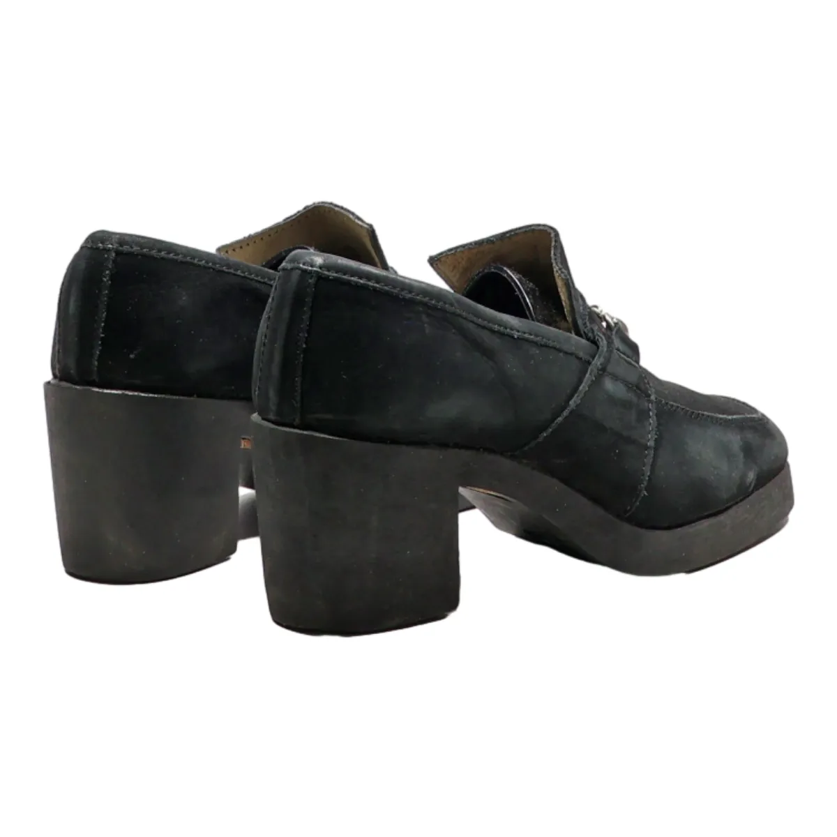 BRUNO & JOEL Heeled Loafer Shoes Black Suede Womens UK 4