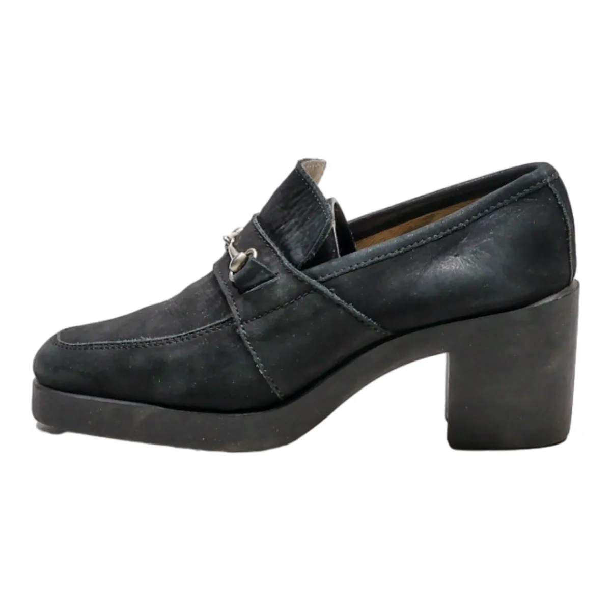 BRUNO & JOEL Heeled Loafer Shoes Black Suede Womens UK 4
