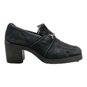 BRUNO & JOEL Heeled Loafer Shoes Black Suede Womens UK 4