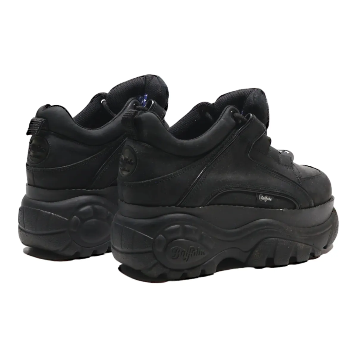 BUFFALO Platform Sneaker Trainers Black Leather Womens UK 3