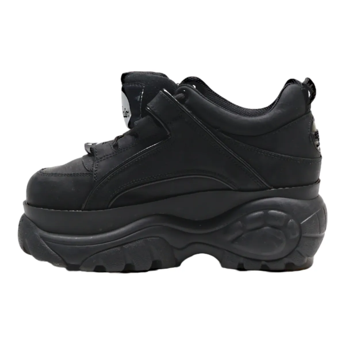 BUFFALO Platform Sneaker Trainers Black Leather Womens UK 3