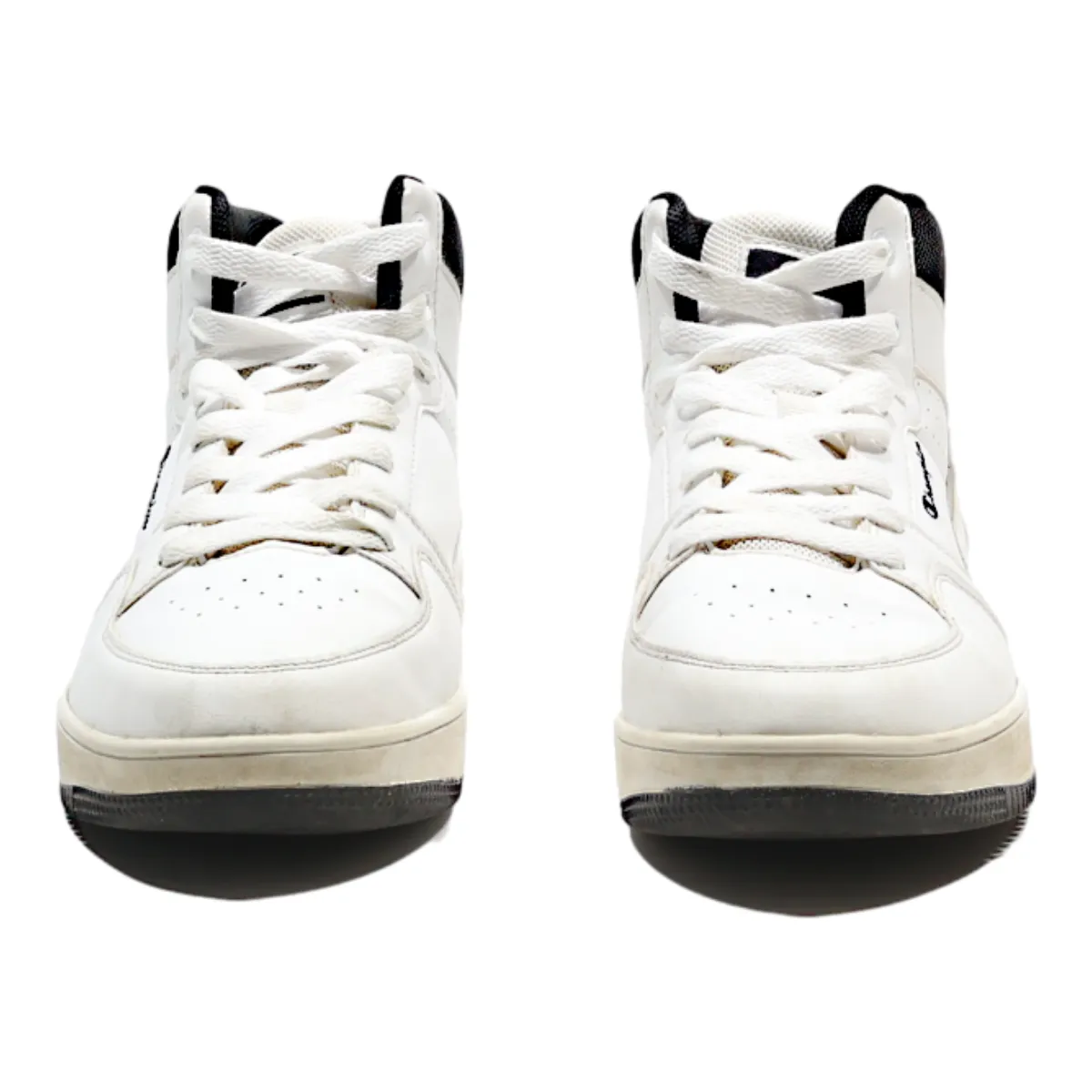 CHAMPION High Top Trainers White Leather Mens UK 8.5