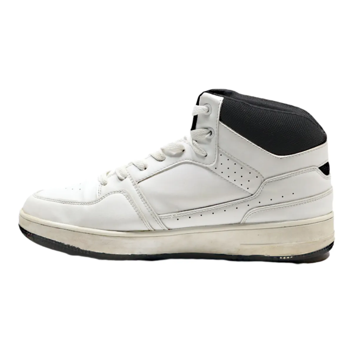 CHAMPION High Top Trainers White Leather Mens UK 8.5