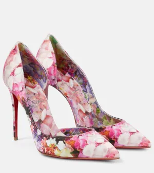 Christian Louboutin Iriza 100 floral cr√É¬™pe satin pumps