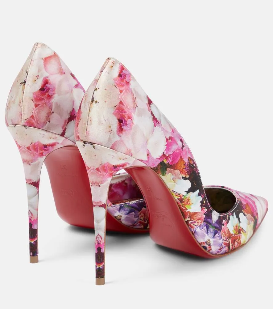 Christian Louboutin Iriza 100 floral cr√É¬™pe satin pumps