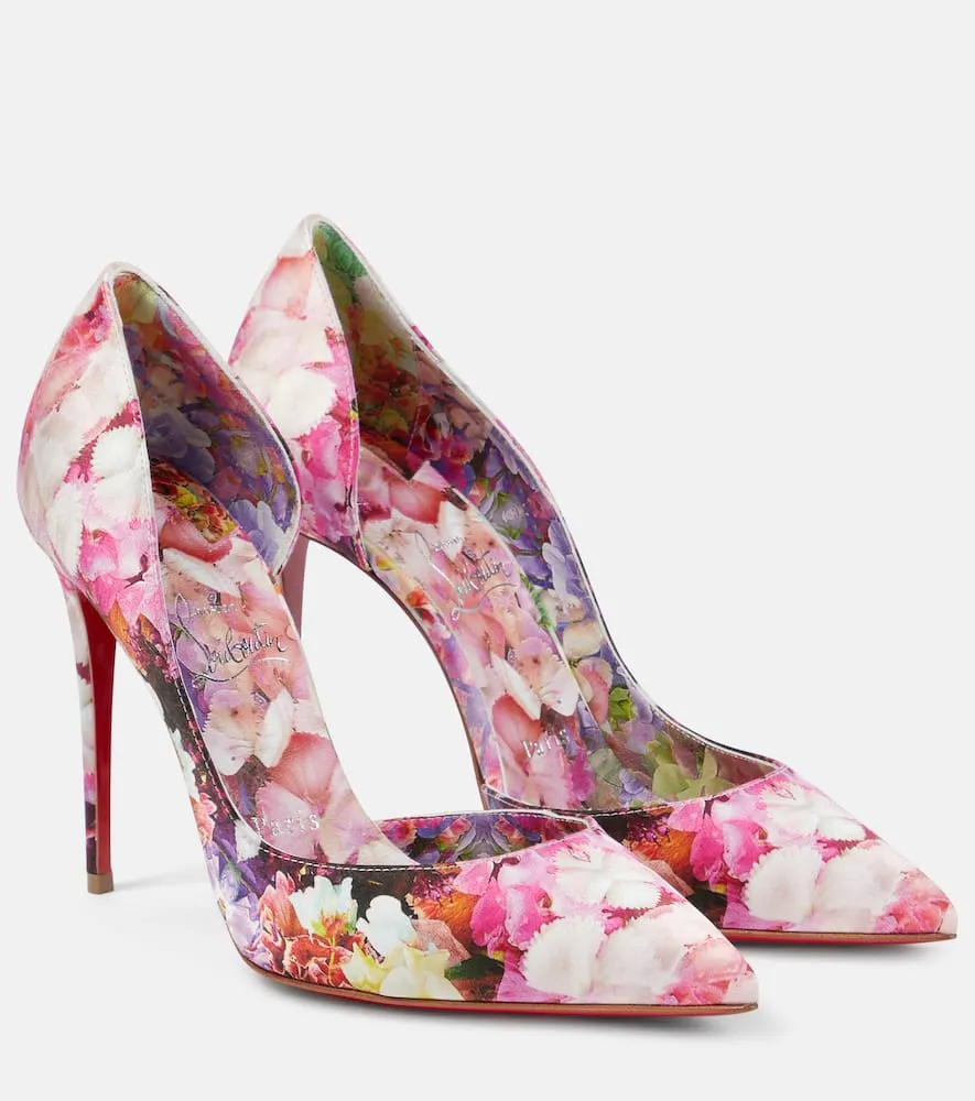 Christian Louboutin Iriza 100 floral cr√É¬™pe satin pumps