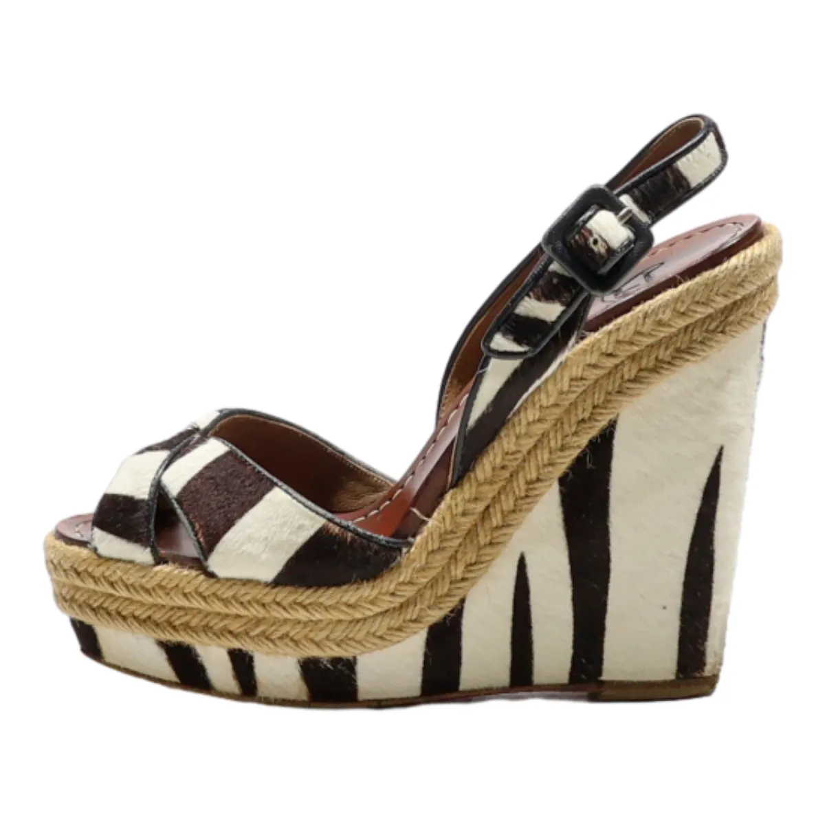 CHRISTIAN LOUBOUTIN Wedge Heels Beige Synthetic Womens UK 3