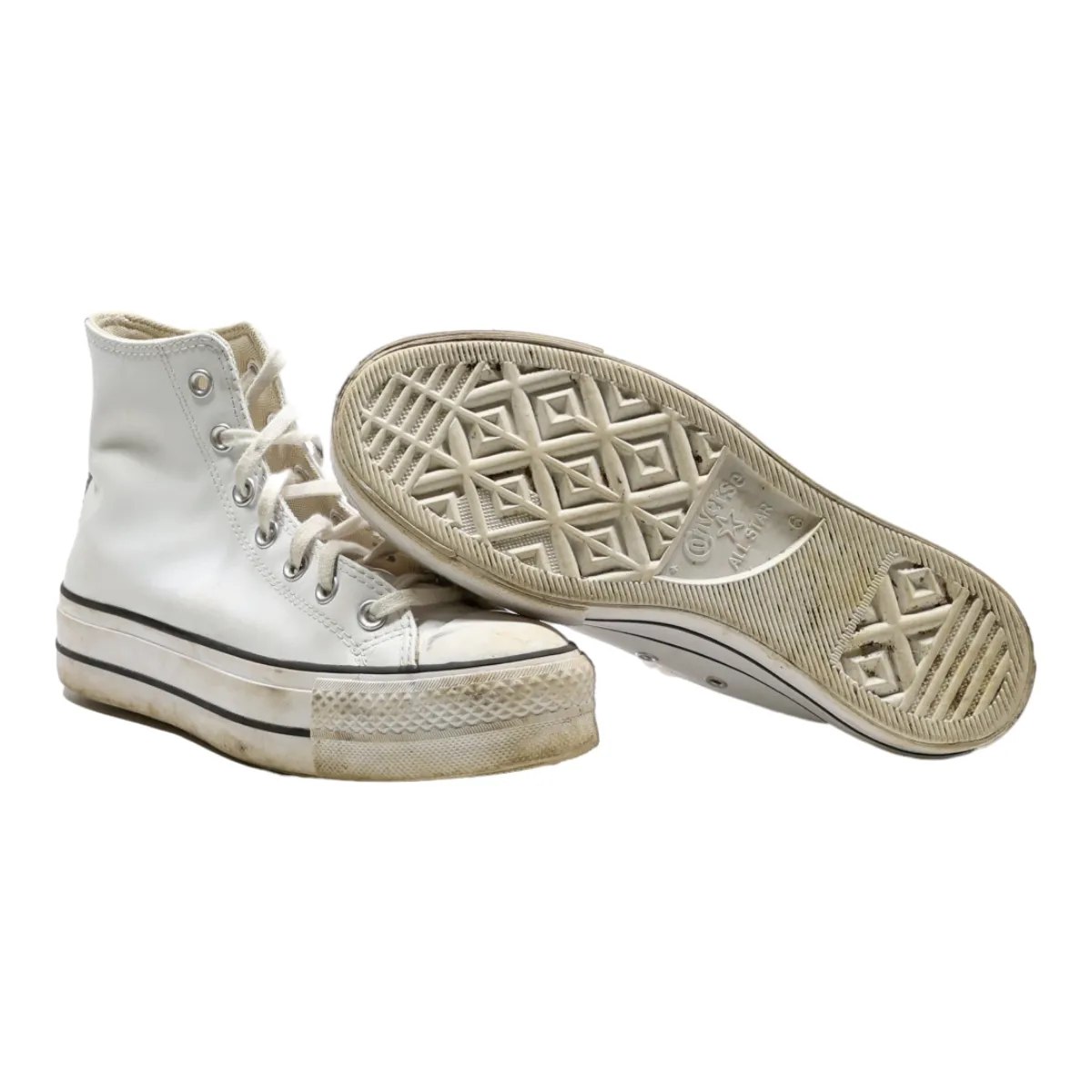 CONVERSE Chuck Taylor All Star 2018 High Top Trainers White Leather Womens UK 6