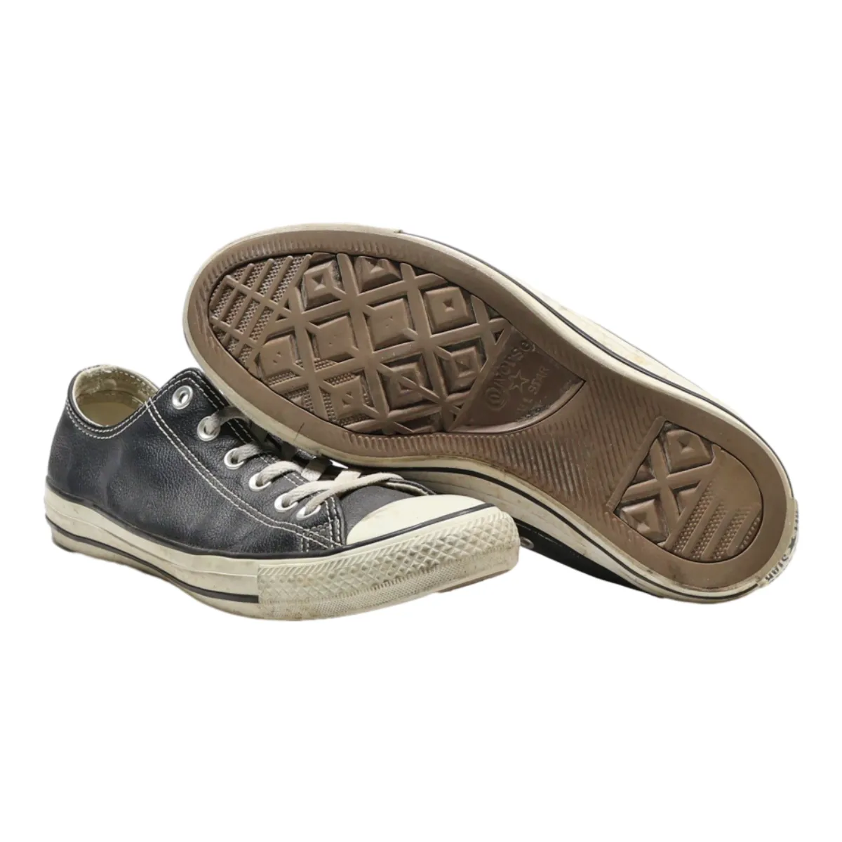 CONVERSE Chuck Taylor All Star Low Top Trainers Black Leather Womens UK 8