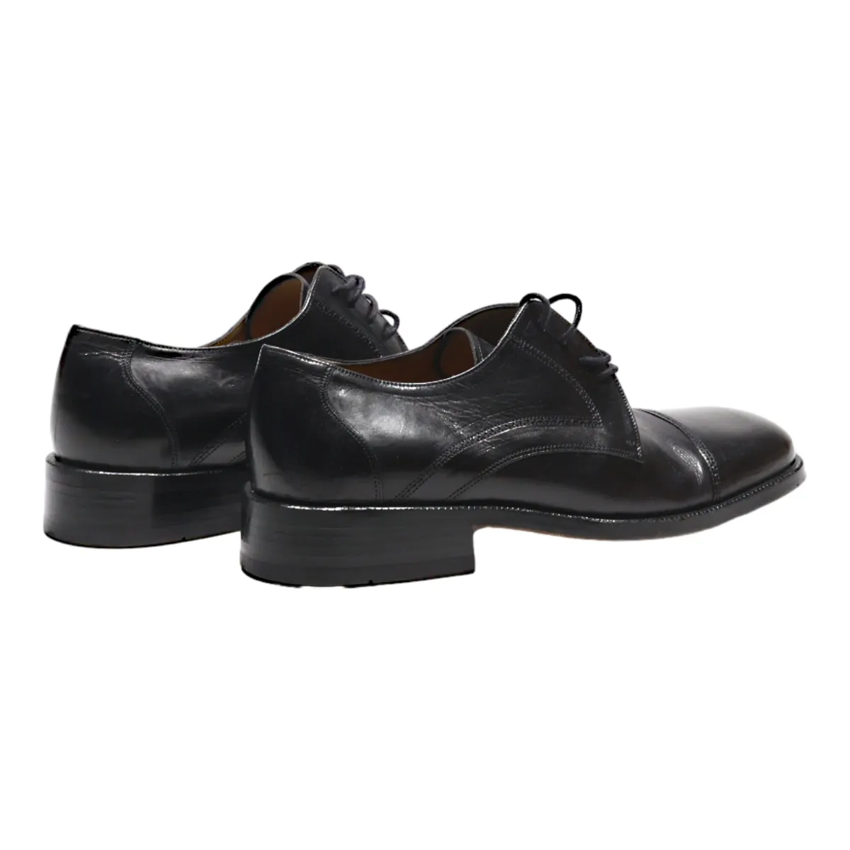 DA MARSIL Derby Shoes Black Leather Mens UK 7