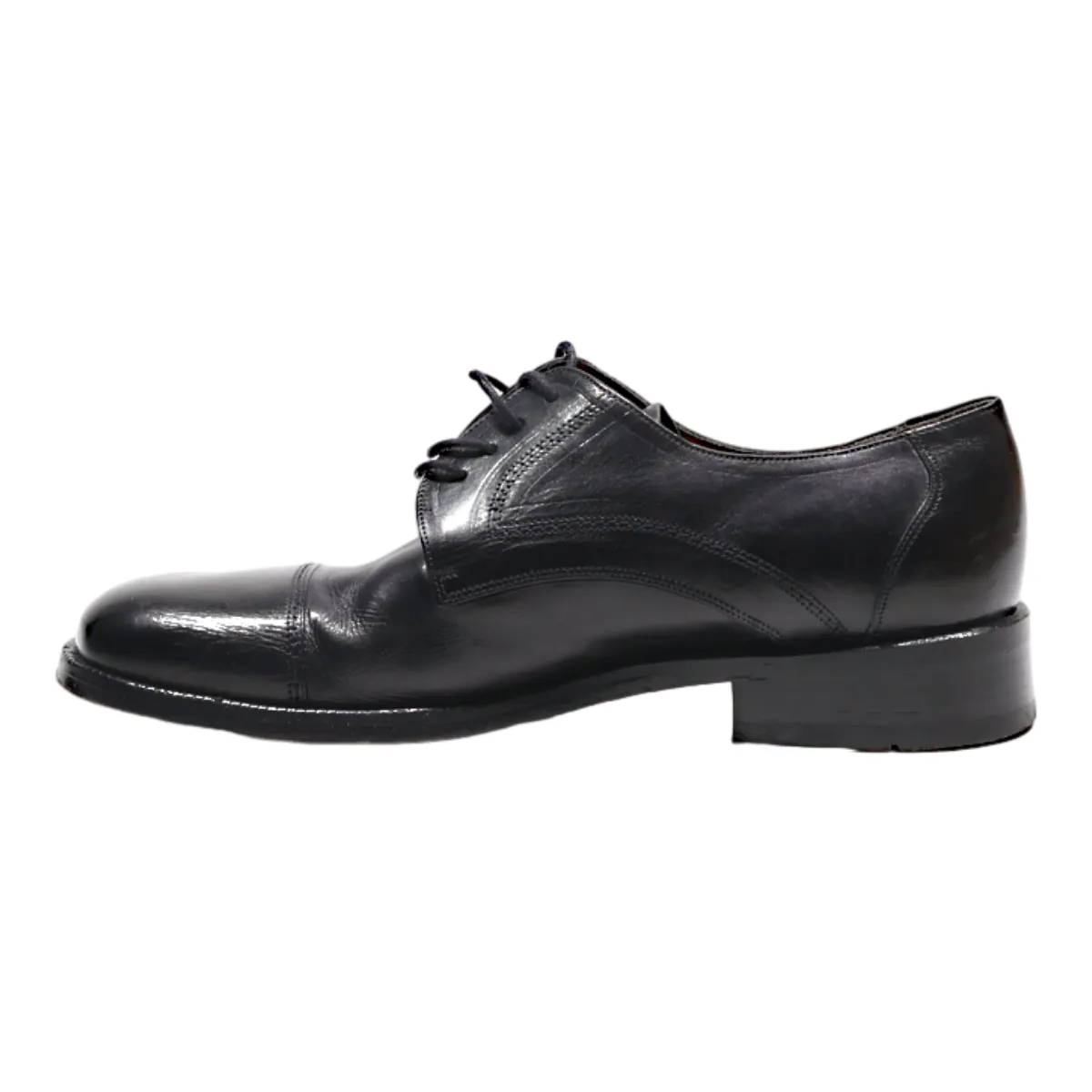 DA MARSIL Derby Shoes Black Leather Mens UK 7