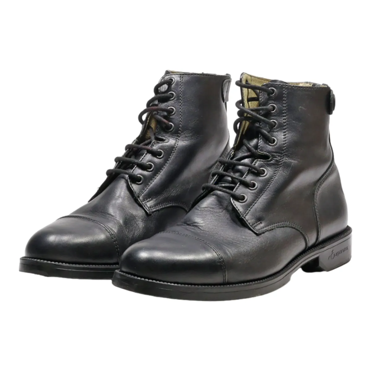 DECATHLON Ankle Boots Black Leather Womens UK 6.5