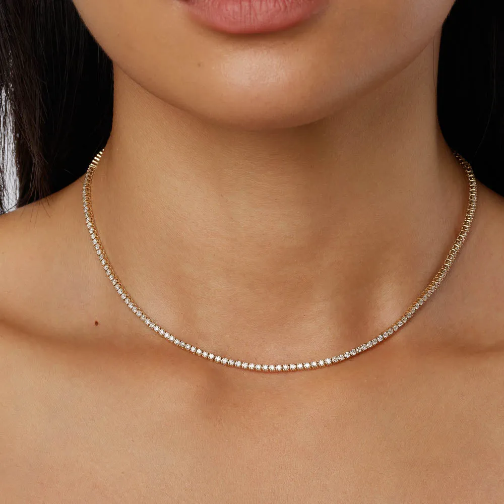 Diamond Tennis Necklace in 10k Gold