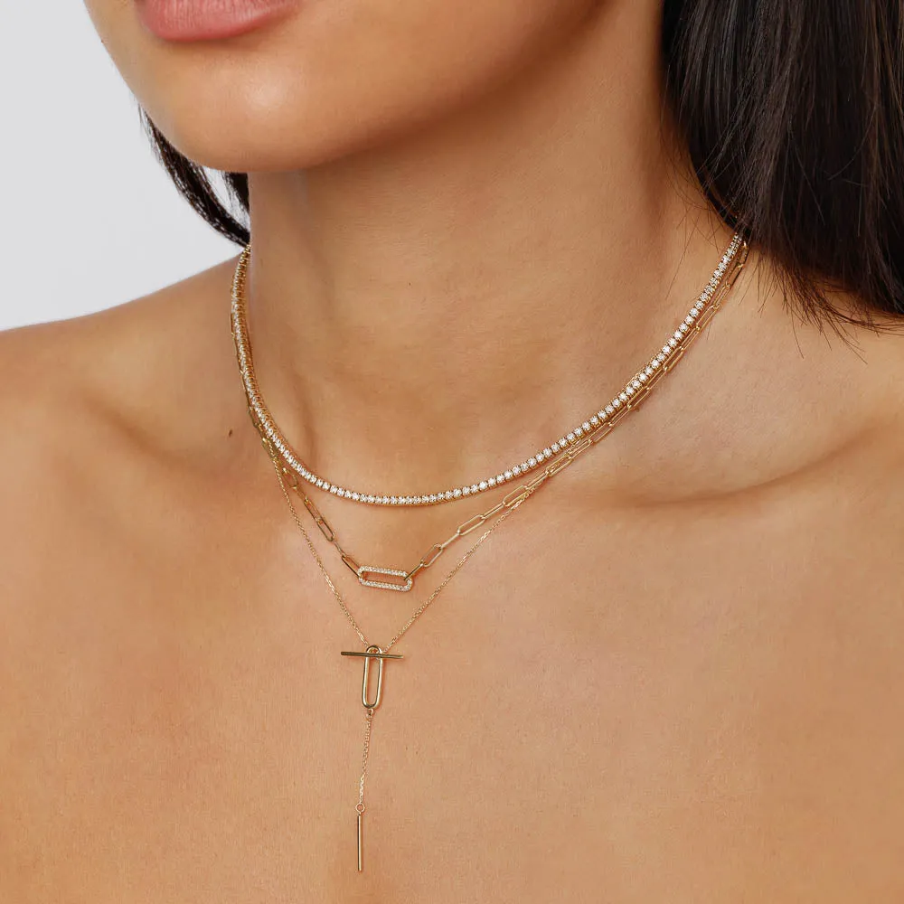 Diamond Tennis Necklace in 10k Gold