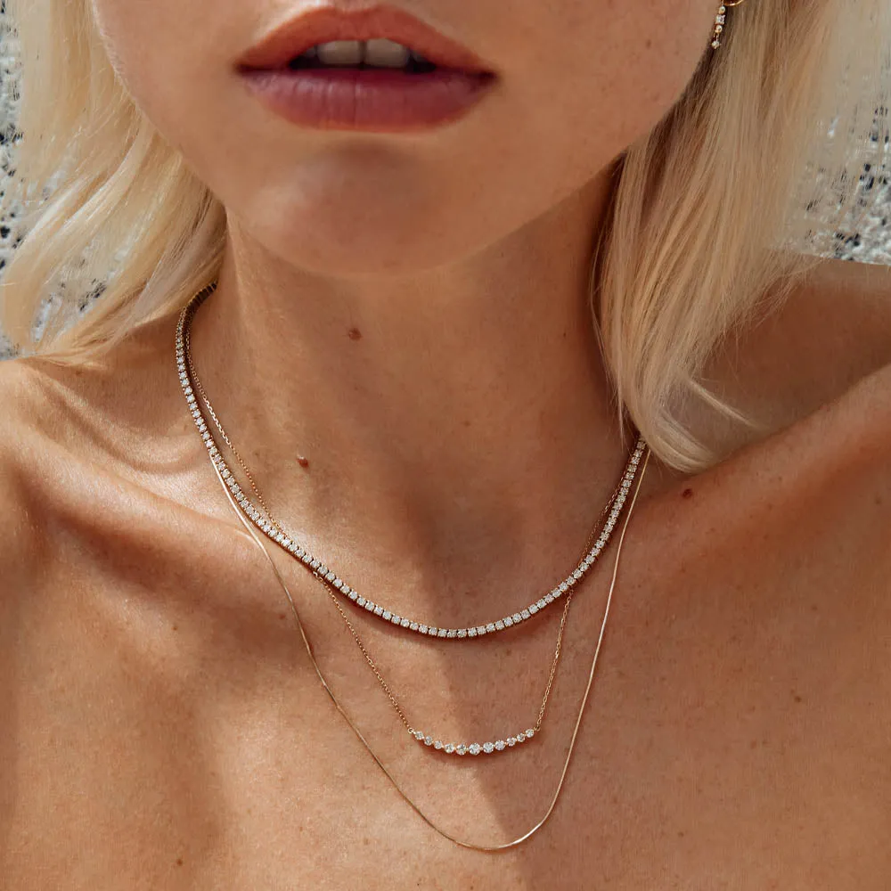 Diamond Tennis Necklace in 10k Gold