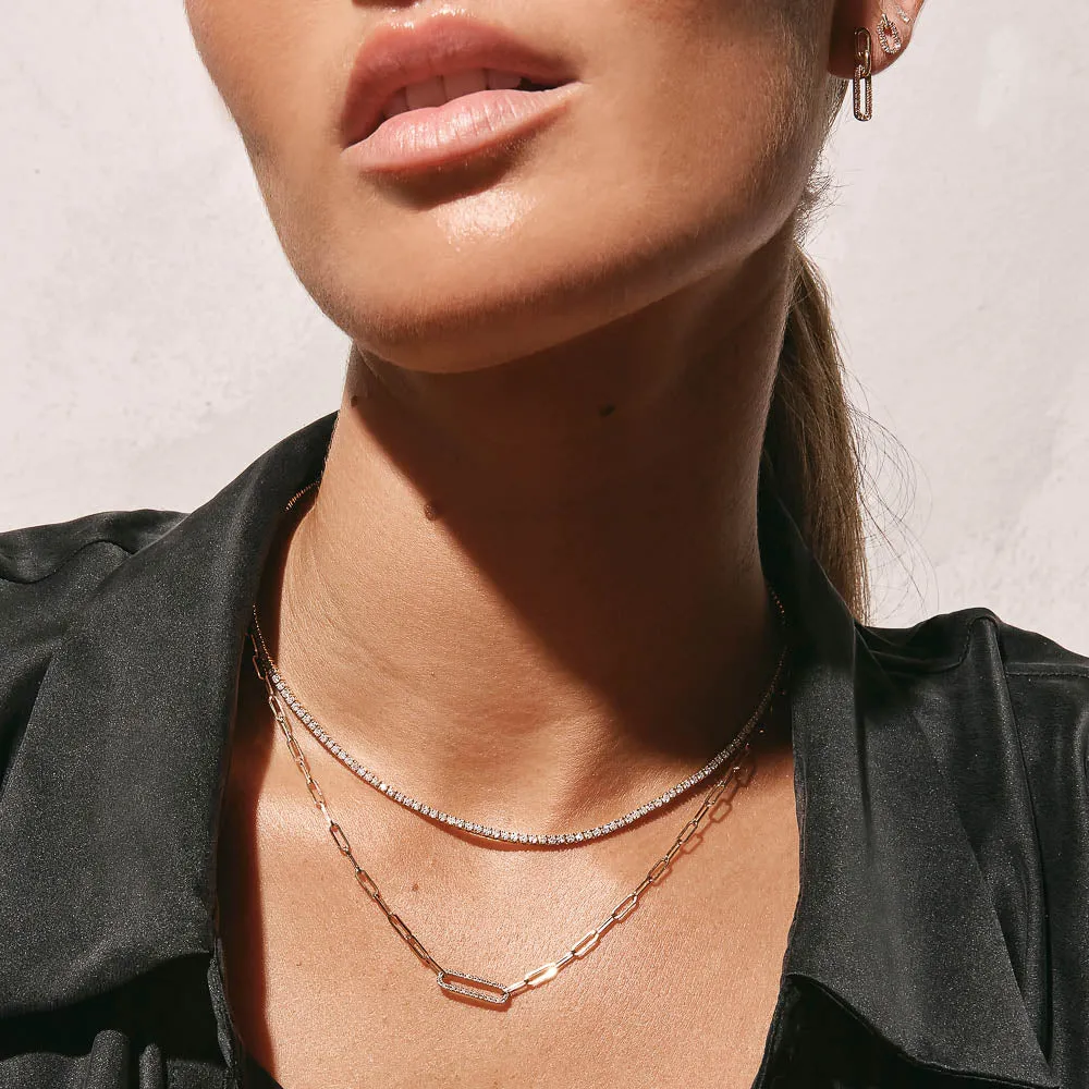 Diamond Tennis Necklace in 10k Gold
