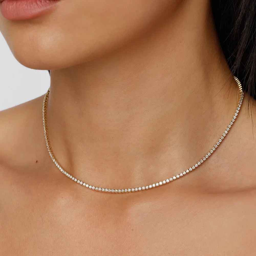 Diamond Tennis Necklace in 10k Gold