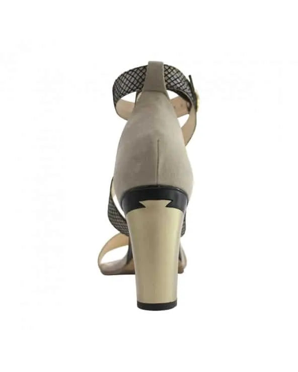 Dominy Strappy Sandal in Nude Nubuck