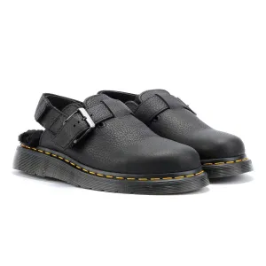 Dr. Martens Winterised Jorge II Fur Lined Leather Black Sandals