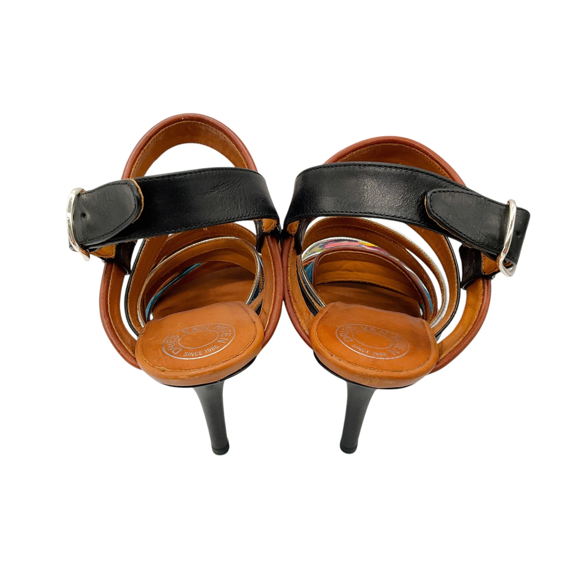 Dries van Noten Blue / Black Multi Strap Sandals