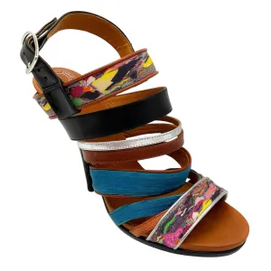 Dries van Noten Blue / Black Multi Strap Sandals