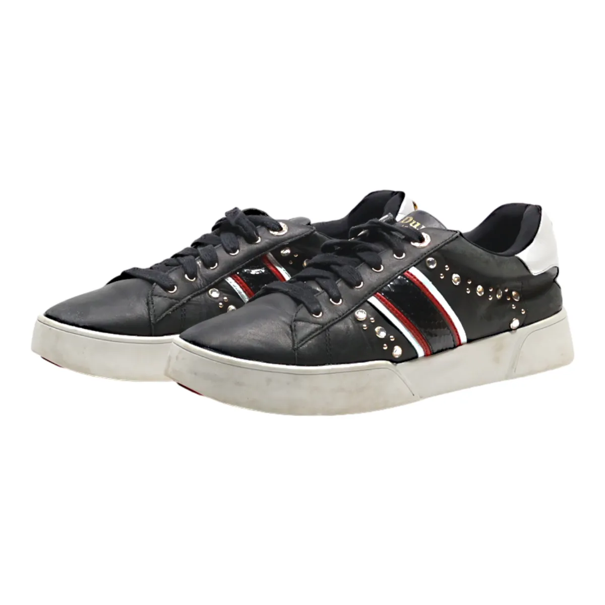 DUNE Sneaker Trainers Black Leather Womens UK 4