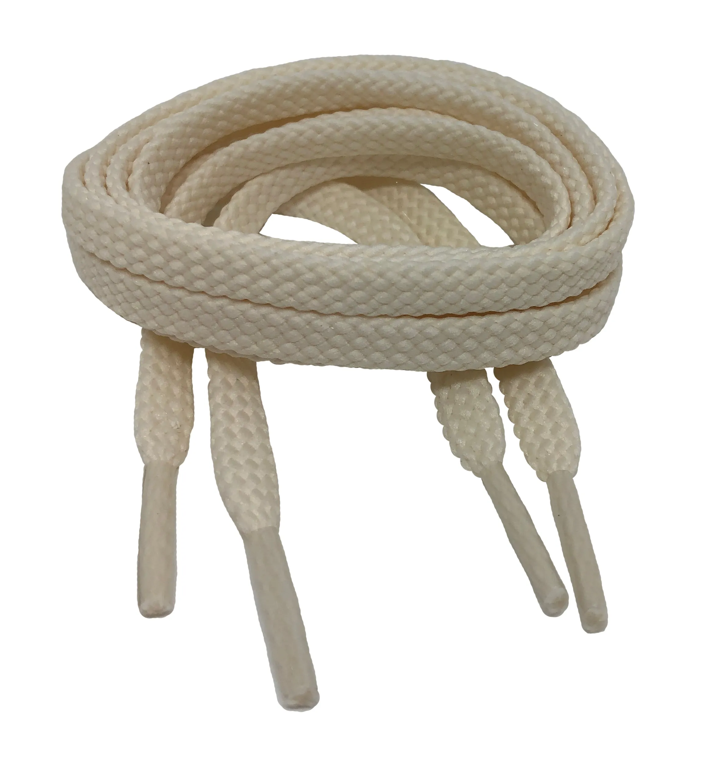 Flat Cream Shoelaces - 7mm wide