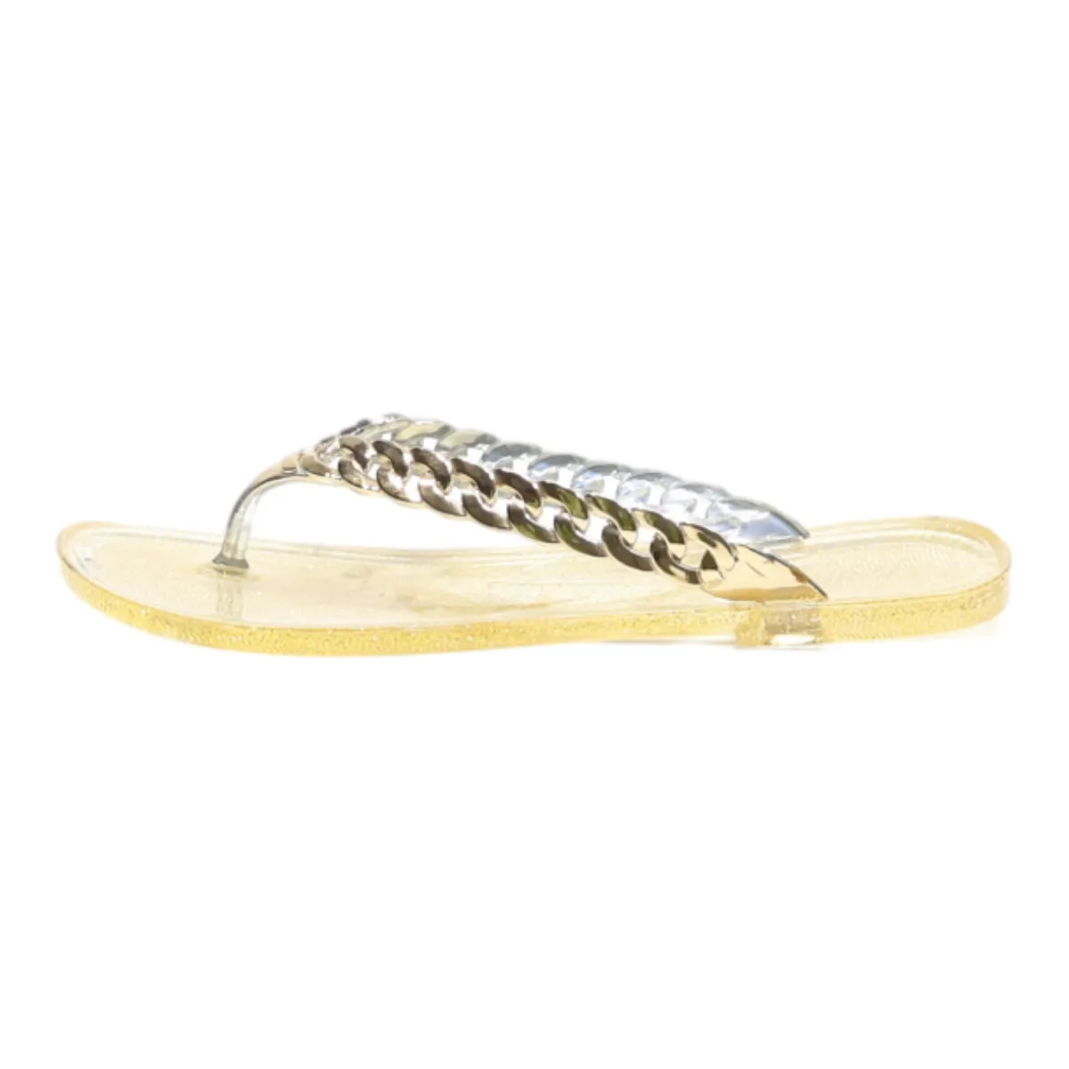 Flip Flop Sandals Gold Synthetic Womens UK 4