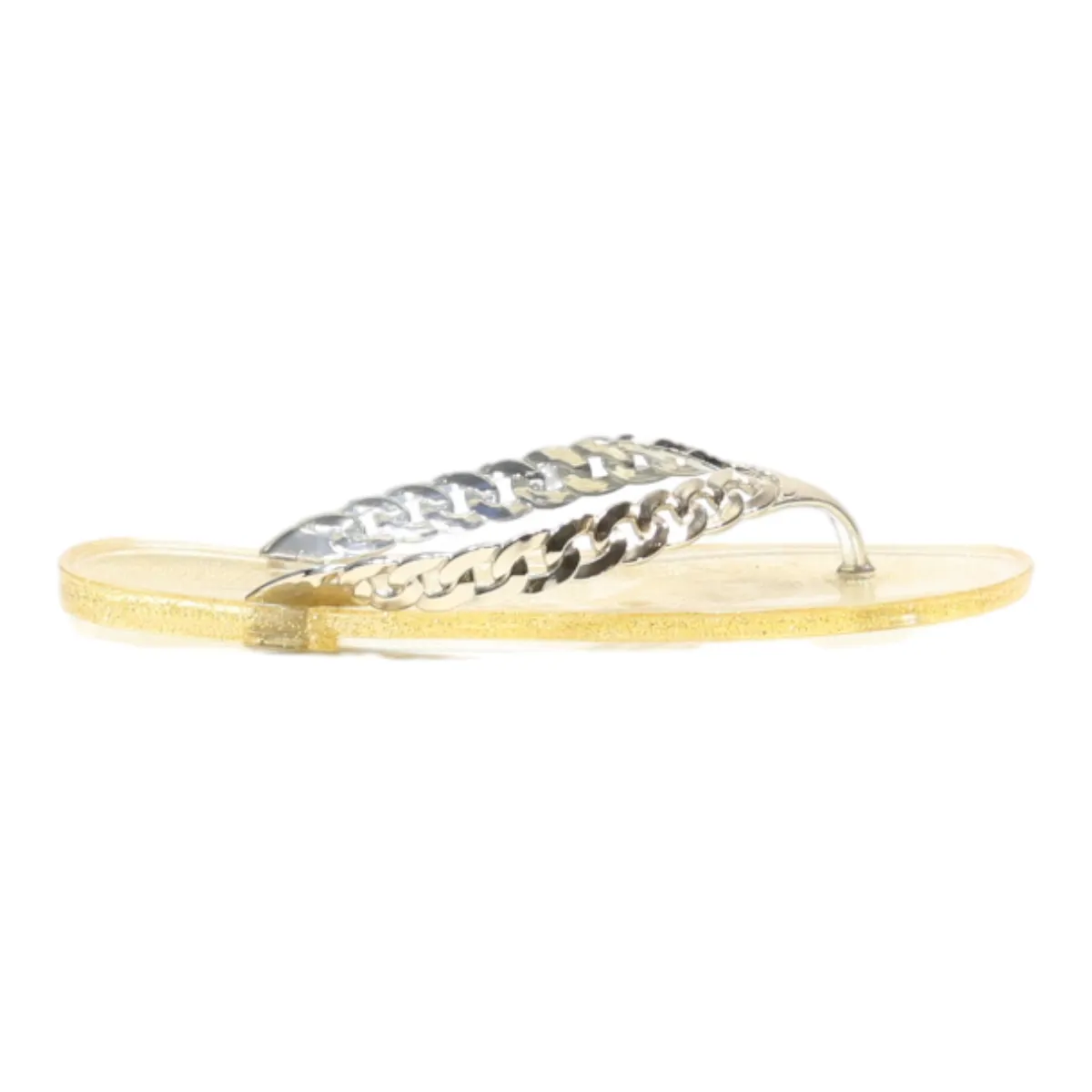 Flip Flop Sandals Gold Synthetic Womens UK 4
