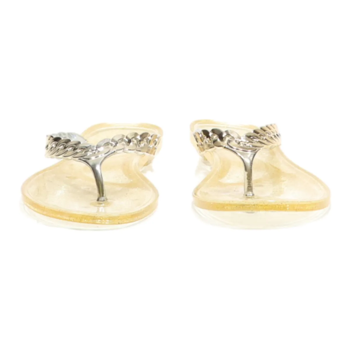 Flip Flop Sandals Gold Synthetic Womens UK 4