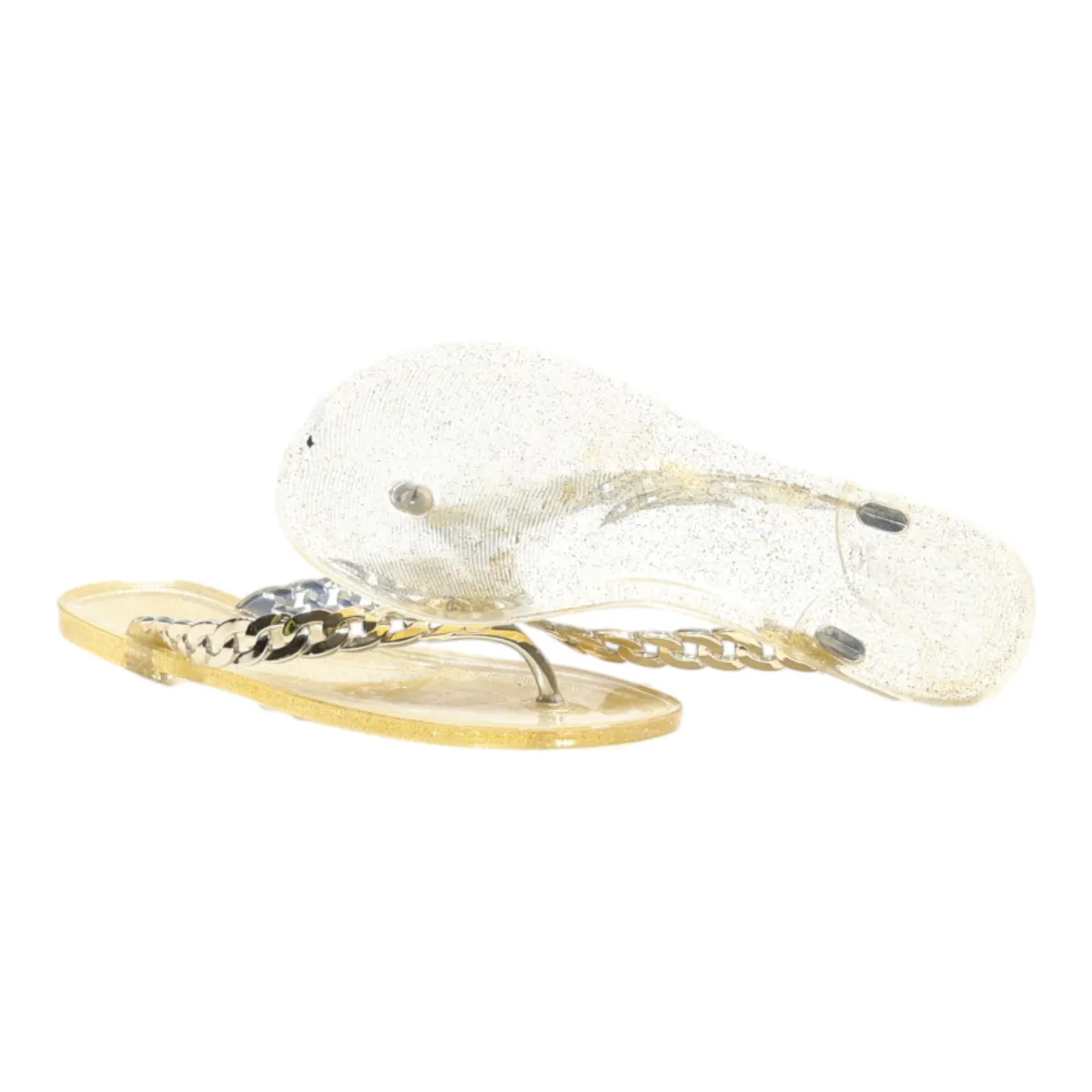 Flip Flop Sandals Gold Synthetic Womens UK 4