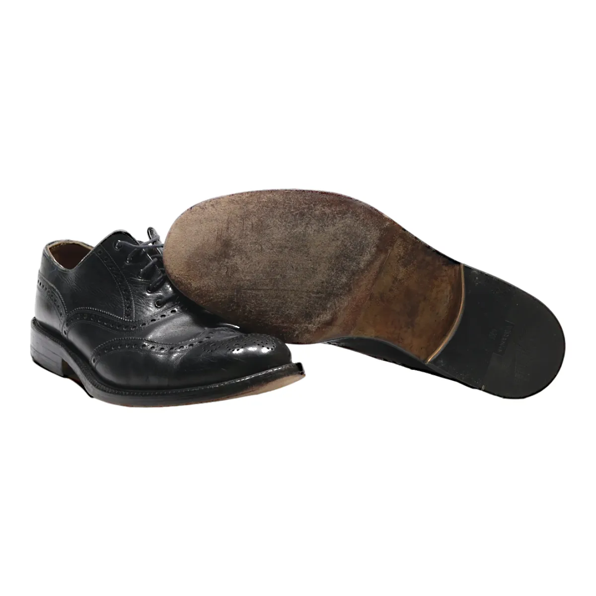 FRATELLI ROSSETTI Brogue Shoes Black Leather Mens UK 7.5
