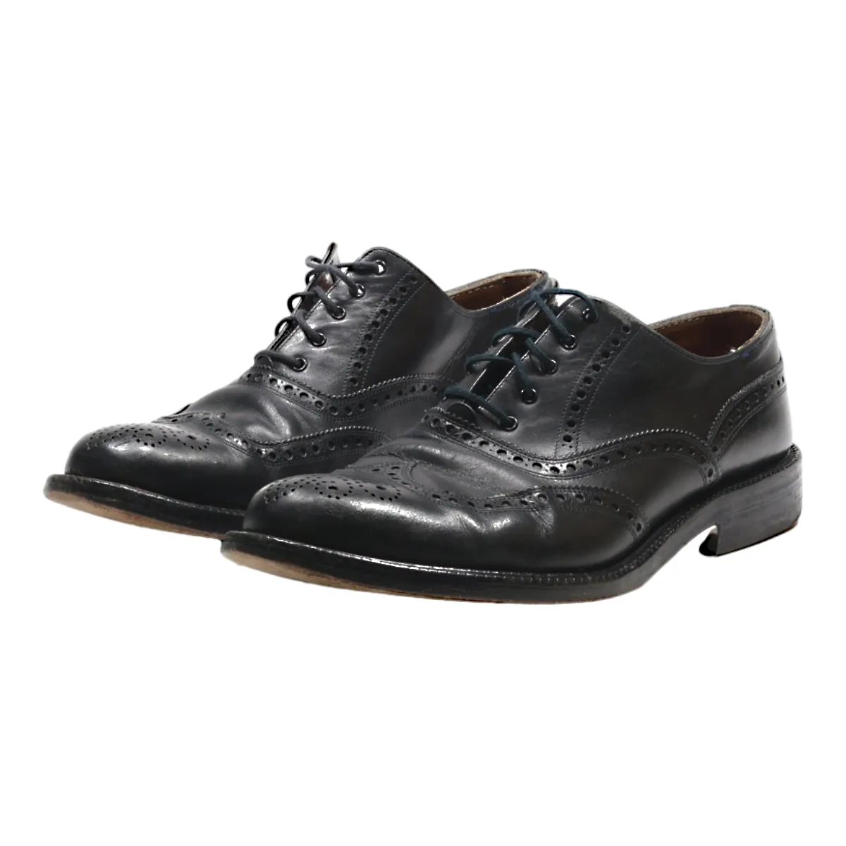 FRATELLI ROSSETTI Brogue Shoes Black Leather Mens UK 7.5