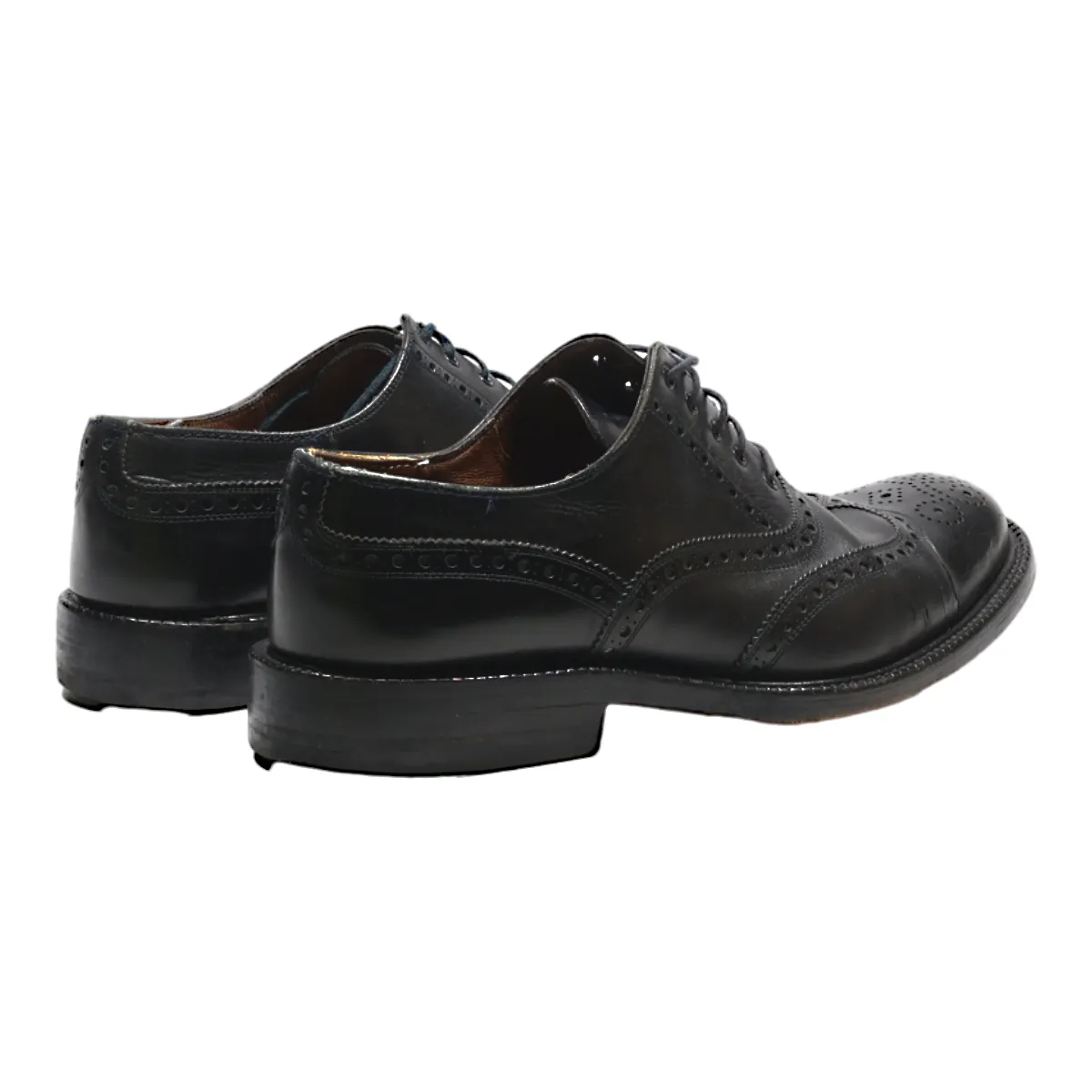 FRATELLI ROSSETTI Brogue Shoes Black Leather Mens UK 7.5